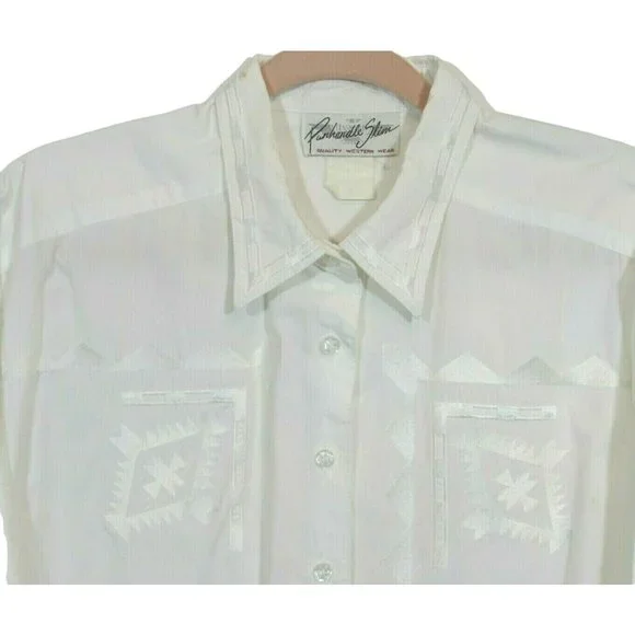 Panhandle Slim Women's Western Rodeo Shirt Southwest Motif Embroidered 2X Few sp - Picture 2 of 8